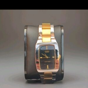Casio Black and Gold Stainless Steel Watch